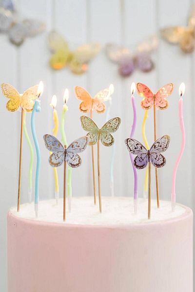 Le Mabelle Multicolored 6-Piece Butterfly Figure Cake Decoration