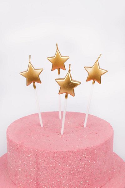 Le Mabelle Gold 4-Piece Star Candle