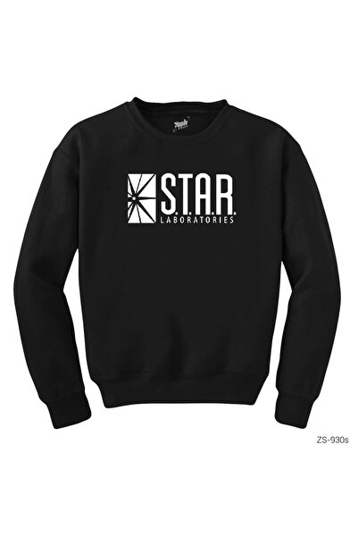 CrowsGate سويت شيرت أسود من فلاش ستار لاب