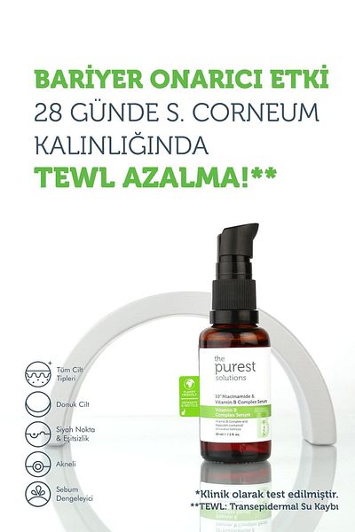 The Purest Solutions سيروم العناية بالبشرة بفيتامين ب المجدد والمهدئ 30 مل (10% نياسيناميد + بروفيتامين ب5)