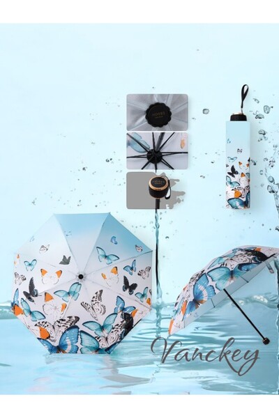 VANCKEY Üç Boyutlu 8 Telli Renkli Kelebek  Desenli Manuel Rüzgara Dayanıklı K...