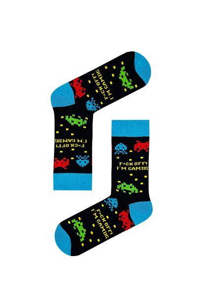 CARNAVAL SOCKS Чорапи до глезена с шарени шарки Fck Off I am Gaming