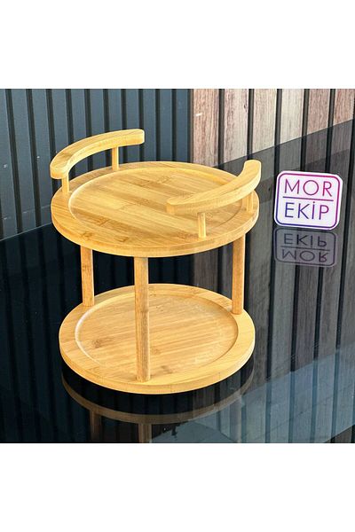 Lizzy Mien Edge Protected Bamboo Rotating Serving Spice Rack