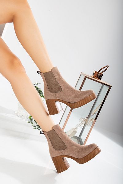 ÜNAL ÖZER Γυναικείες μπότες βιζόν Suede Daily Ready Un001-0151