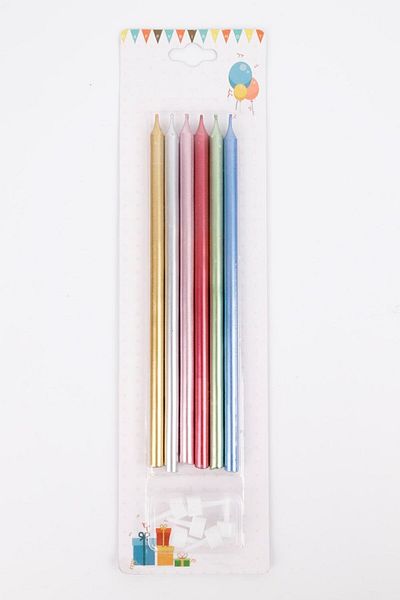 Le Mabelle Multicolored Metallic 6-Piece Birthday Candle