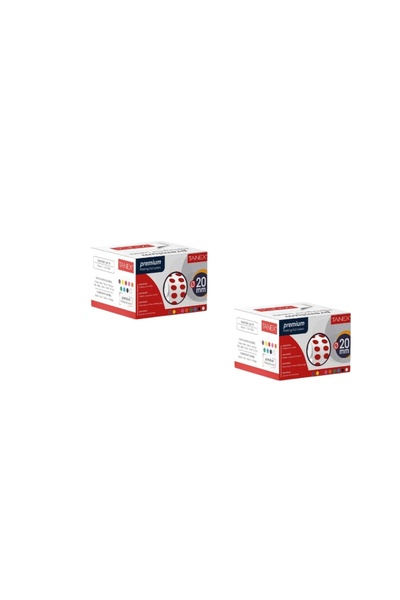 Tanex علامة نقطة حمراء مقاس 20 مم - 2500 (صندوقين)