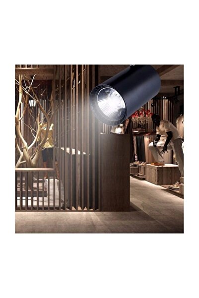 Ledim 4 Adet 30W Led Ray Spot+1 METRE RAY Vitrin Mağaza Armatürü Siyah Kasa Beyaz Işıklı Led Ray