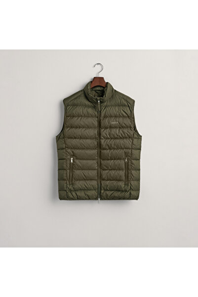 Gant Erkek Yeşil Regular Fit Dik Yaka Kapitone Yelek