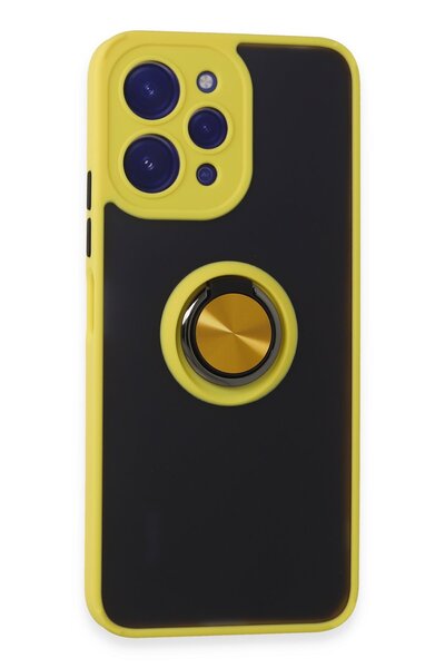 NewFace حافظة هاتف Xiaomi Redmi 12 من السيليكون مع حلقة مونتريال - أصفر SPTGL