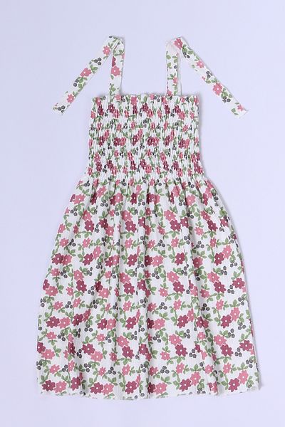 HÇM Flower Patterned Strappy Girl's Dress - B35