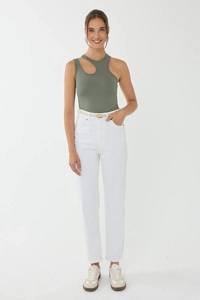Hiccup Ασύμμετρο γιακά Crop Top