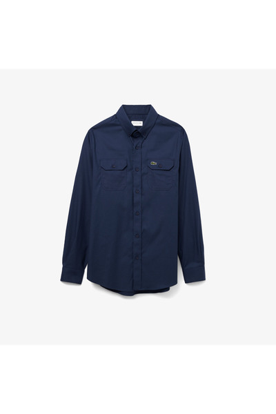 Lacoste Erkek Slim Fit Düğmeli Yaka Lacivert Gömlek