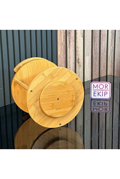 Lizzy Mien Edge Protected Bamboo Rotating Serving Spice Rack