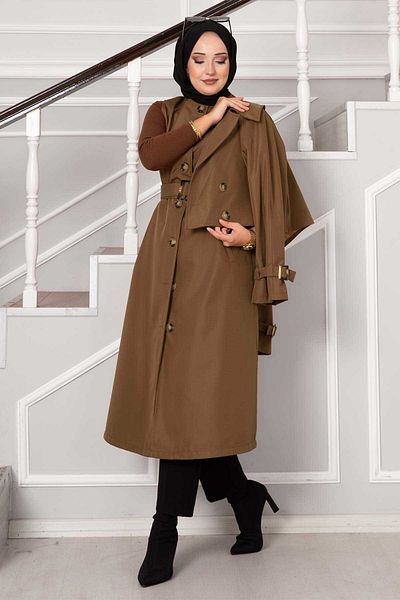 EBRUTESETTÜR Trench Coat with Double Bolero