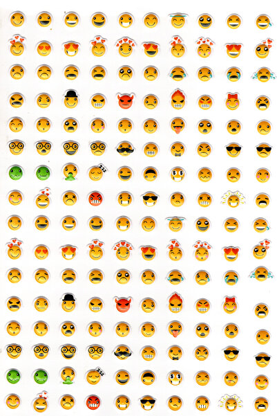 Limmy دفتر ملاحظات منقوش بحجم A4 - ملصق مخطط، رموز تعبيرية صغيرة (lim514)