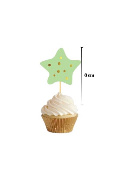 Le Mabelle Multicolored Macaron Star 10-Piece Cake Decoration