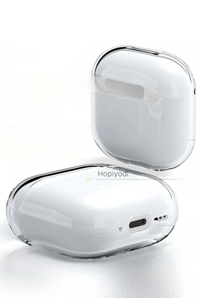 Lopard Airpods 4 Kılıf Şeffaf Kristal Silikon Kablosuz Şarj Uyumlu, Darbeye Dayanıklı, Tam Koruma Kapak Air