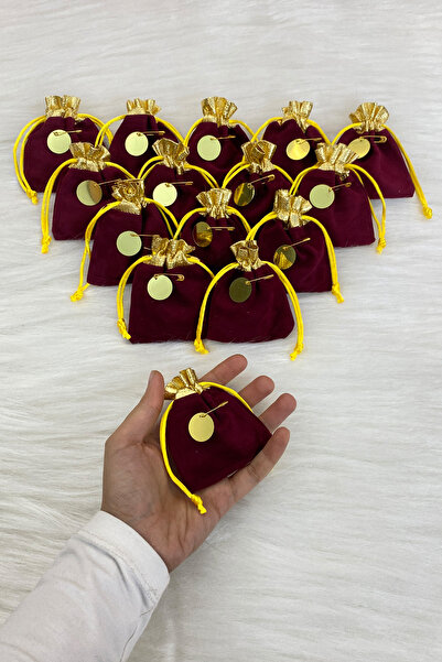 ZEYMERADE Gift Burgundy Gold Velvet Pouch, Wedding, Engagement, Wedding, Henn...