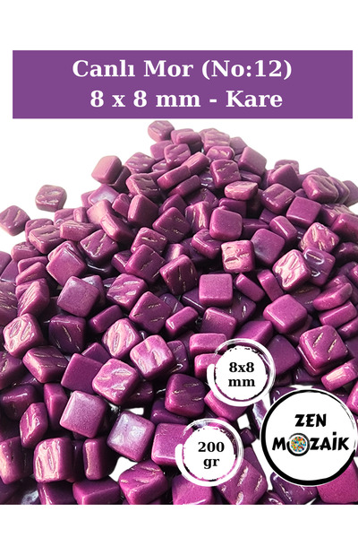 Zen Mozaik Sanatsal Mozaik Çalışmalarınız için 8x8 mm - Kare Cam Mozaik Taşı ...