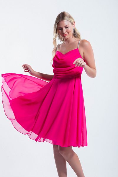 Lafaba Γυναικείο βραδινό φόρεμα Fuchsia Stoned Midi - Strappy