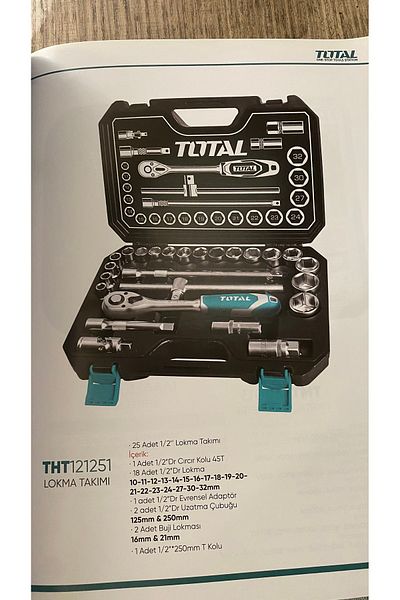 TOTAL 1/2 25 Piece Socket Set