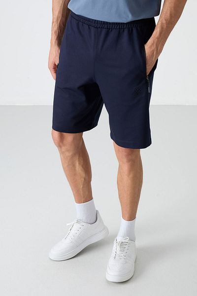 TOMMY LIFE Pantaloni scurți pentru bărbați, cu fermoar ascuns, cu șireturi, buzunar la spate - 81136