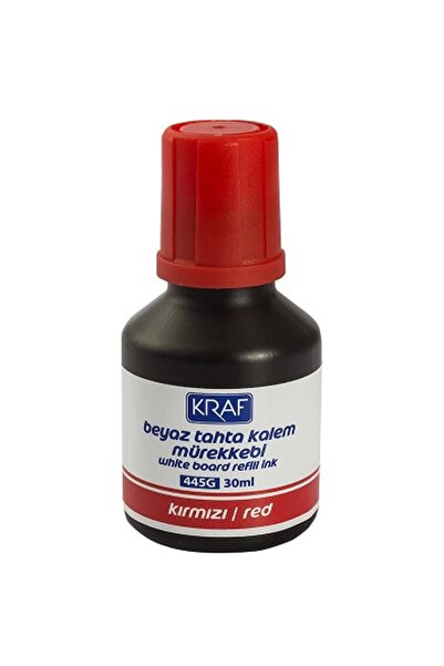 KRAF 445g Beyaz Tahta Kalem Mürekkebi Kırmızı 30ml.