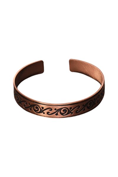 Sırlı Sepet Bakır Spiralli Motifli Bilezik