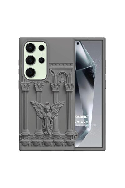 Microsonic Samsung Galaxy S23 Ultra Kılıf Praying Angel Gri