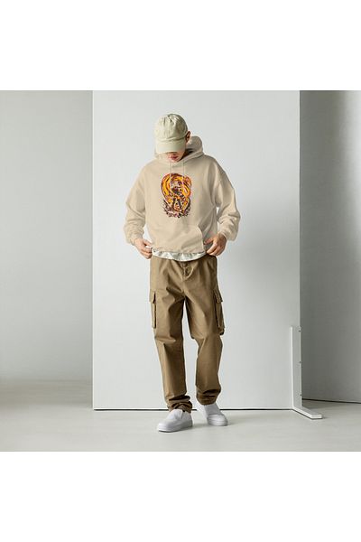 Moda Glo Unisex Goku Power Red b Φούτερ με κουκούλα
