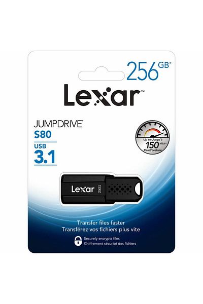 Lexar 256 جيجابايت USB S80 150 ميجابايت/ثانية USB3.1 ذاكرة فلاش