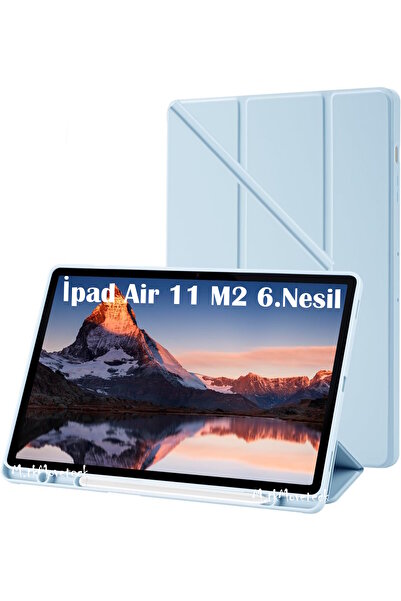 m.tk moveteck İpad Air 11inç M2 2024 Kılıf Kalem Bölmeli Şarj Yuvalı Katlanab...