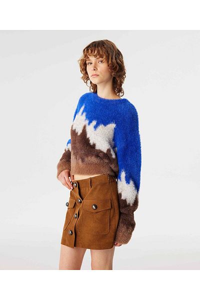 Twist Fusta cu aspect de piele intoarsa