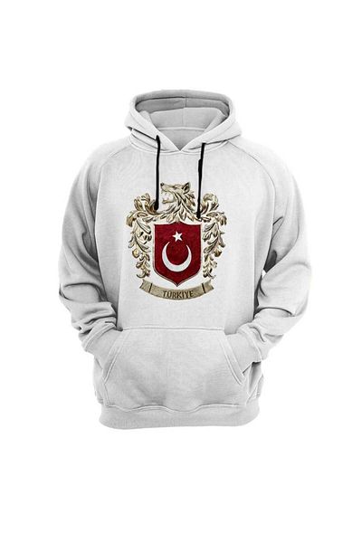 FULL TOLERANCE Bozkurt Symbol Türkiyeye and Turkish Flag Wolf Printed 100% Cotton Sweatshirt