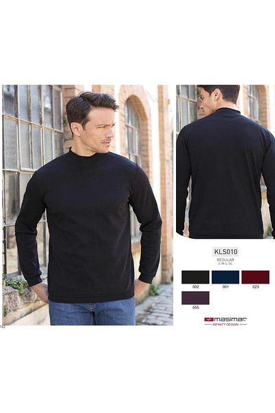 Masimar Men's 30/1 Combed Interlock Fabric Flexible Regular Fit Half Fisherman Sweatshirt