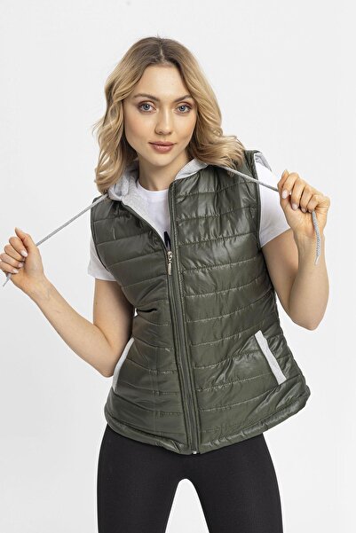 ŞİMAL Kadın Penye Kapüşonlu Şişme Yelek 255316 -