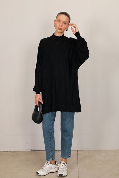Melike Tatar Black Basic Knitwear Tunic 70-2199
