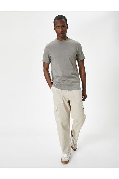 Koton Basic T-Shirt Crew Neck Short Sleeve Slim Fit Cotton