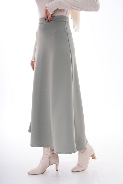 Newness Fashion Forwoard Γυναικεία φούστα Puff Scuba Hijab Çağla Color