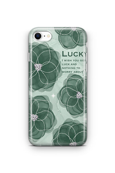 Space Star iPhone 6 ve 6s Uyumlu Lucky Tasarım Baskılı Şeffaf Kılıf