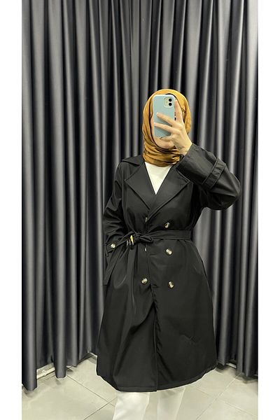 Minharir Double Breasted Collar Seasonal Trench Coat