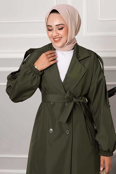 EBRUTESETTÜR Epaulettes Shoulder Button Trench Coat