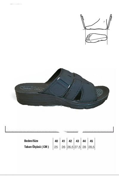 Akyalçın Μαύρες ανδρικές παντόφλες casual - Μοντέλο TANK με χοντρή σόλα