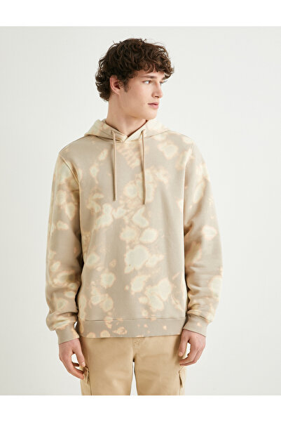 Koton Hooded Sweatshirt Abstract Printed Long Sleeve