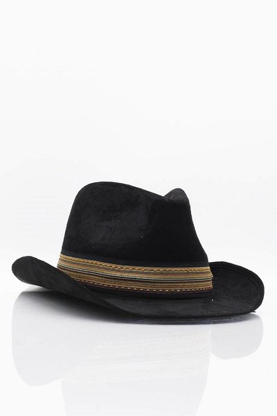 Külah Men's Fedora Cowboy Hat Nubuck-black