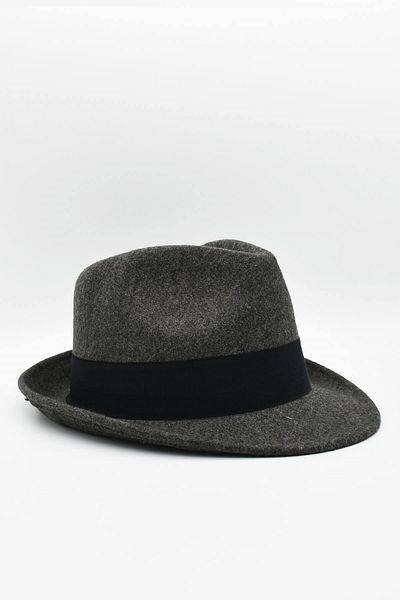 Külah Men's Fedora Hat Gray Stamped Cap