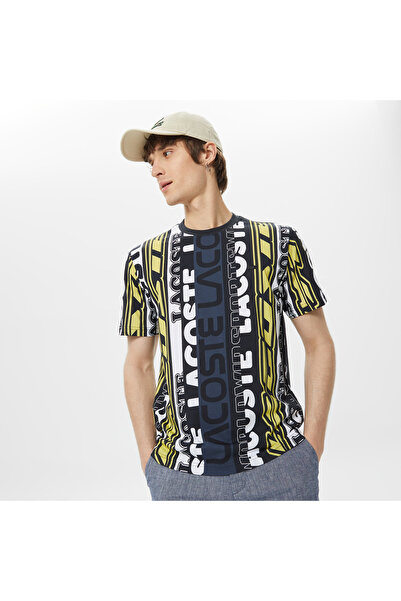 Lacoste Erkek Regular Fit Bisiklet Yaka Baskılı Siyah T-Shirt