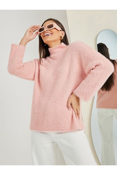 Styli سترة غزل غامض عالية الرقبة المتضخم