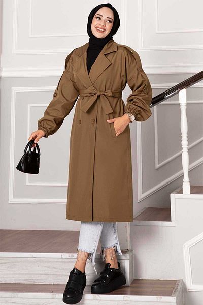 EBRUTESETTÜR Epaulettes Shoulder Button Trench Coat