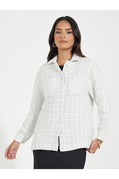 Styli Oversized Longline Tweed Shacket